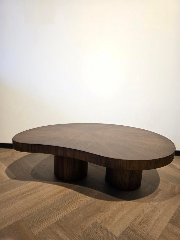 NIEUW | Design Salontafel Organische Vorm| Houtfineer, Ophalen, Japandisch, 100 tot 150 cm, Nieuw