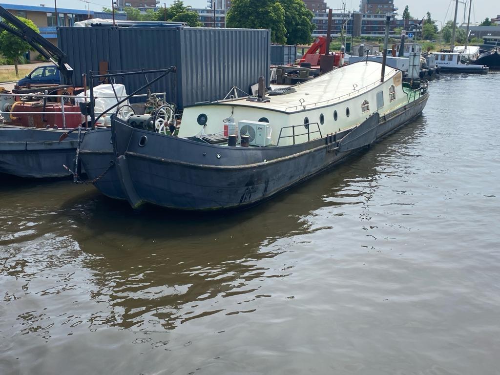 Tjalk Authentiek Praamschip 1924 - Karaktervol & Veelzijdig, Watersport en Boten, Ophalen, Gebruikt, Staal, Diesel