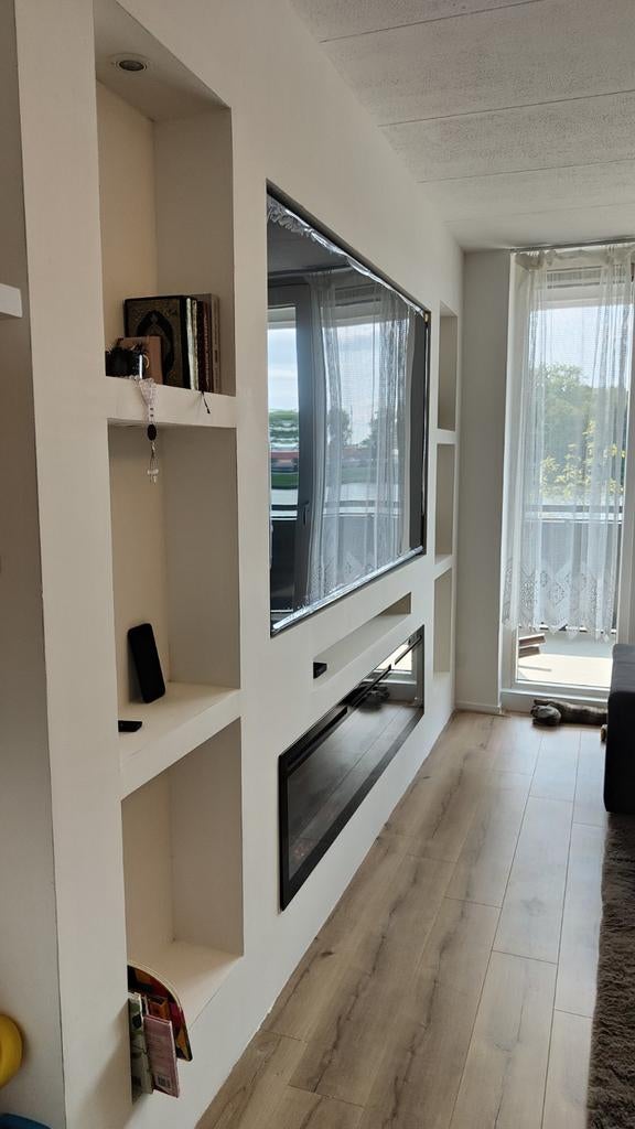 Cinewall met elektrische haard, Huis en Inrichting, Ophalen of Verzenden, Zo goed als nieuw, Inbouwhaard, Elektrische haard