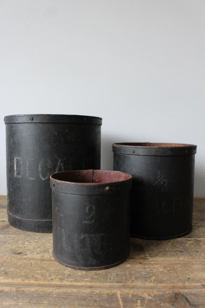 Lot van 3 oude Franse tonnen inhoudsmaten *Pronck & Praal*, Ophalen of Verzenden