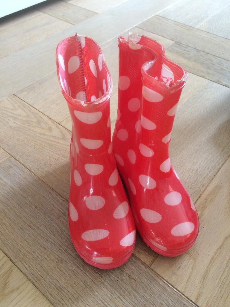 Rood wit gestippelde regenlaarsjes hema maat 25, Jongen of Meisje, Ophalen of Verzenden, Hema, Laarzen