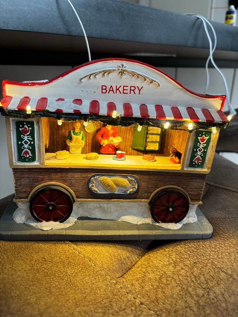 Kerstkraam bakkerij met lichtjes en beweging, Ophalen of Verzenden, Zo goed als nieuw