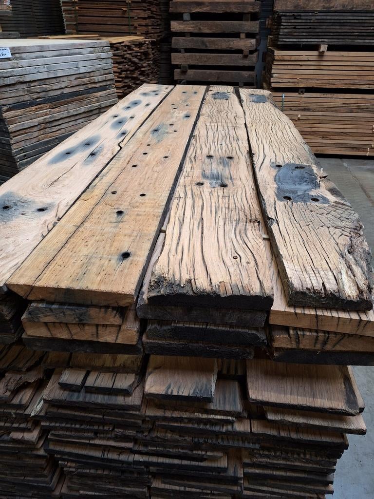 Oud eiken planken  Wagondelen  Spoorplanken wagonplanken