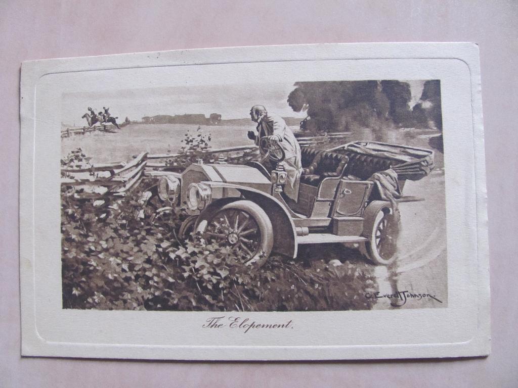 AUTO VEHICLE CAR 1941 C EVERETT JOHNSON ARTIST INSERT PRINT, Ophalen of Verzenden, 1940 tot 1960, Gelopen, Voertuig