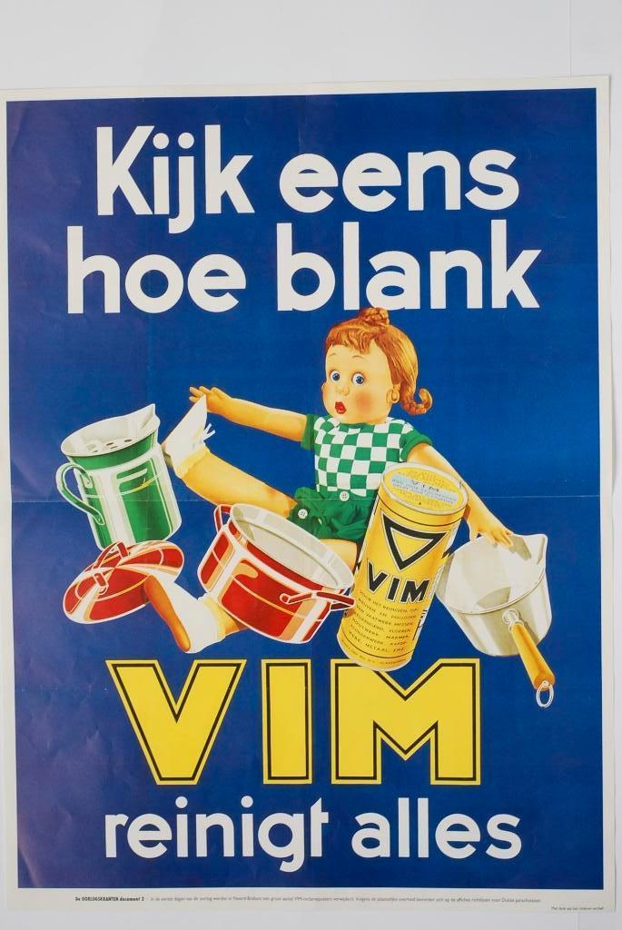 VIM schoonmaakmiddel poster | Heruitgave 1994, Verzamelen, Militaria | Tweede Wereldoorlog, Zo goed als nieuw, Verzenden, Amsterdam