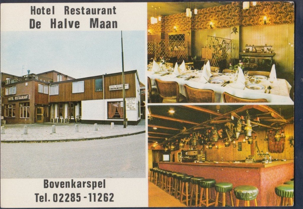 Bovenkarspel Hotel Rest. De Halve Maan + Interieur Ongelopen, Verzenden, 1980 tot heden, Ongelopen, Noord-Holland