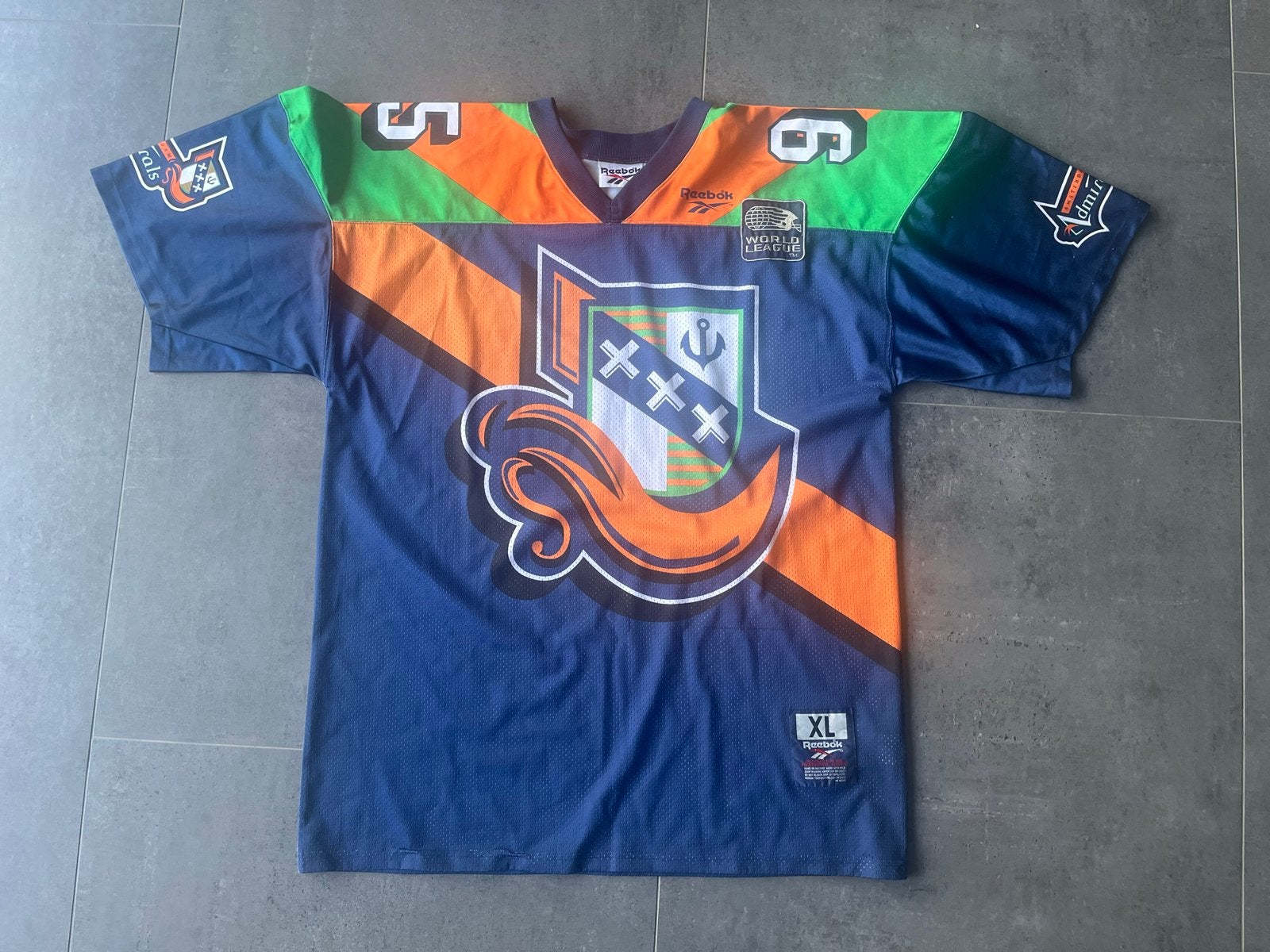 Reebok Amsterdam Admirals American Football Shirt XL, Verzenden, Zo goed als nieuw, Maat 56/58 (XL), Blauw