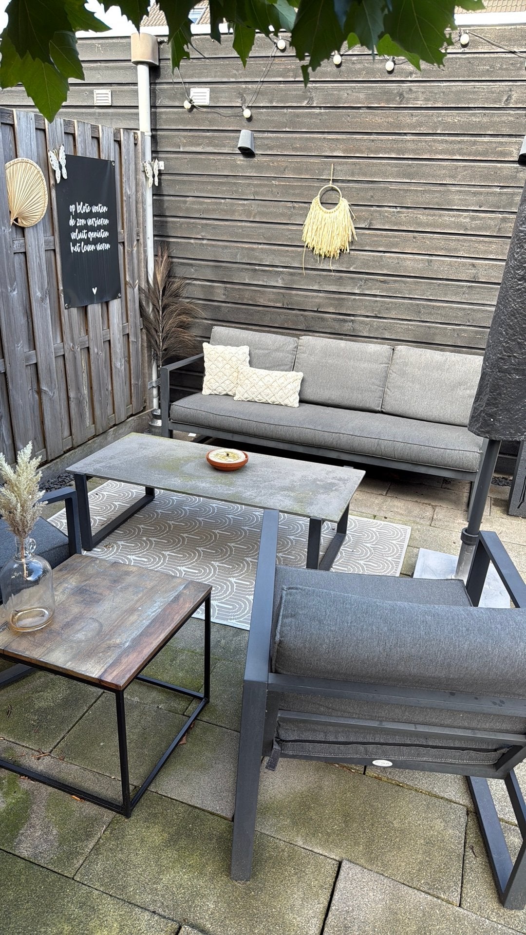 Loungeset Vonge prima staat, Tuin en Terras, Ophalen, Zo goed als nieuw, Kunststof, Bank