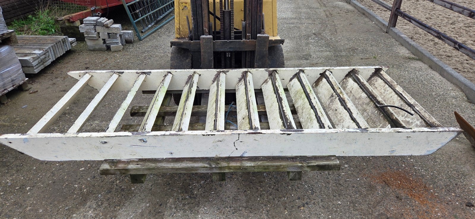 bankirai hardhouten buitentrap, Ophalen of Verzenden, Gebruikt, Ladder, Minder dan 2 meter