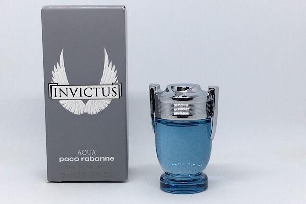 Parfumminiatuur Invictus Aqua 5 ml Paco Rabanne, Verzamelen, Parfumverzamelingen, Ophalen of Verzenden, Nieuw, Miniatuur, Gevuld