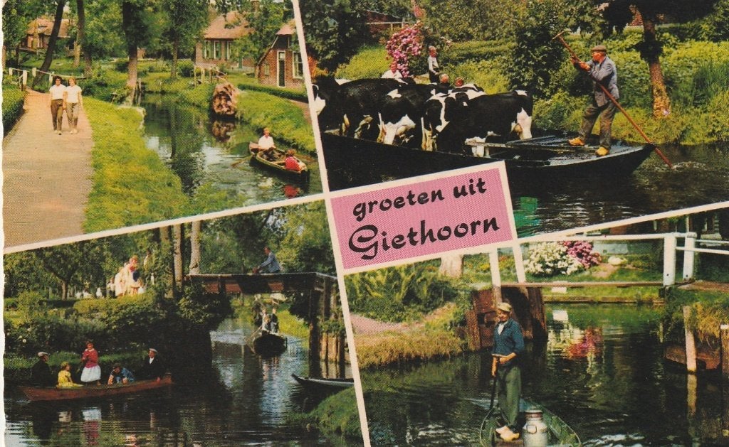GIETHOORN Punters Groeten kl.f., Verzenden, 1960 tot 1980, Gelopen, Overijssel