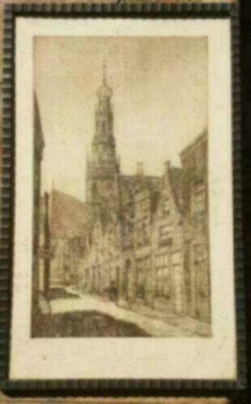 Ets zuiderkerk Enkhuizen Zuiderkerksteeg P den Hertog Scheen, Antiek en Kunst, Ophalen