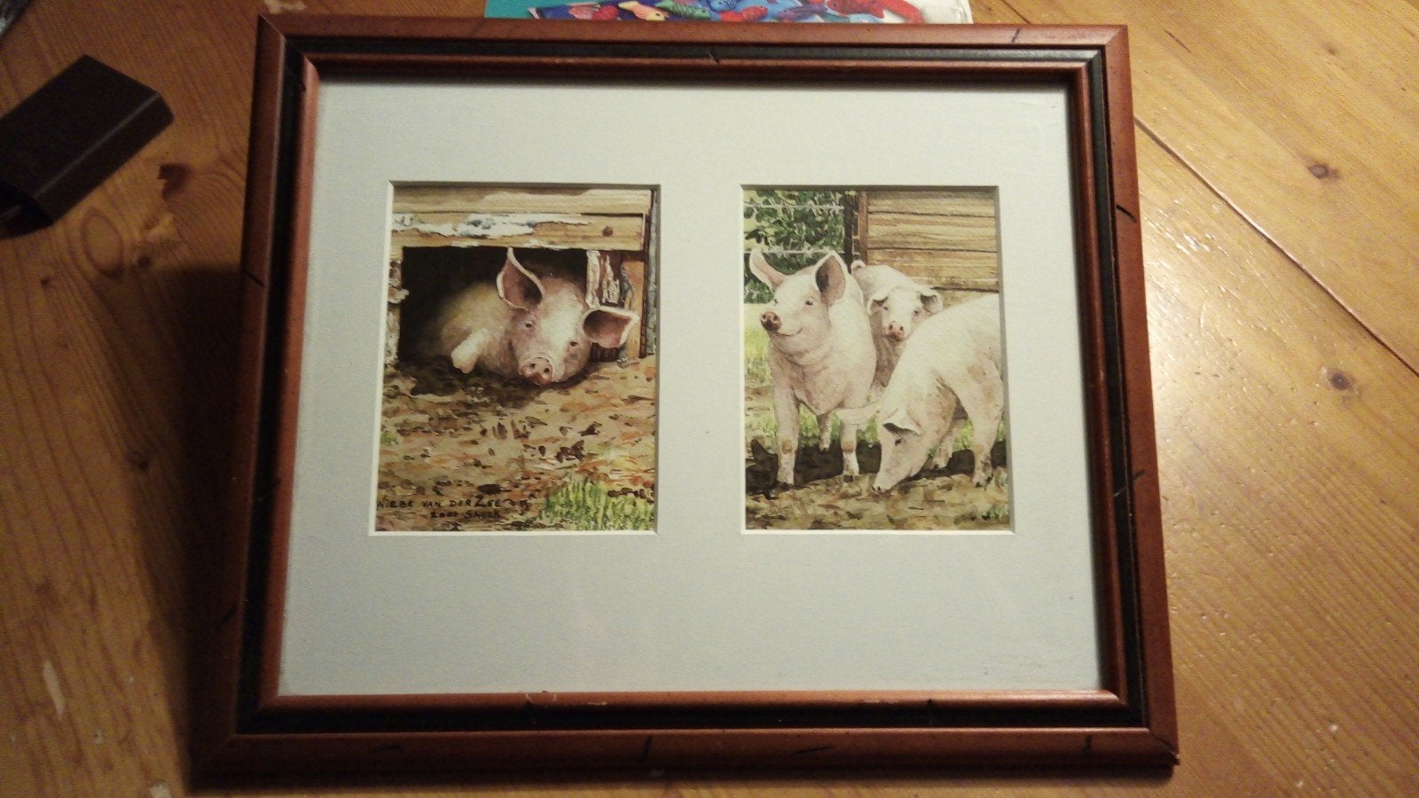 Ingelijste print van Wiebe van der Zee - Varkens, Ophalen of Verzenden