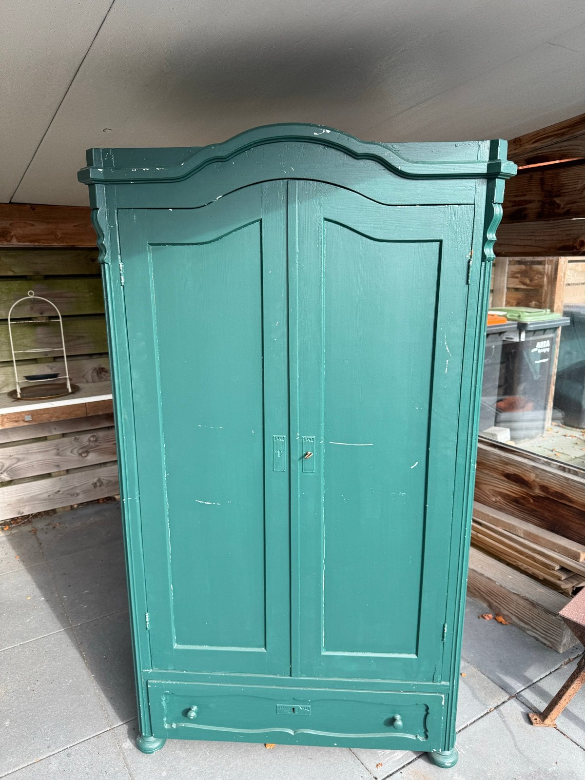 Vintage (computer) antiek grenen kast - Groen, Antiek en Kunst, Ophalen