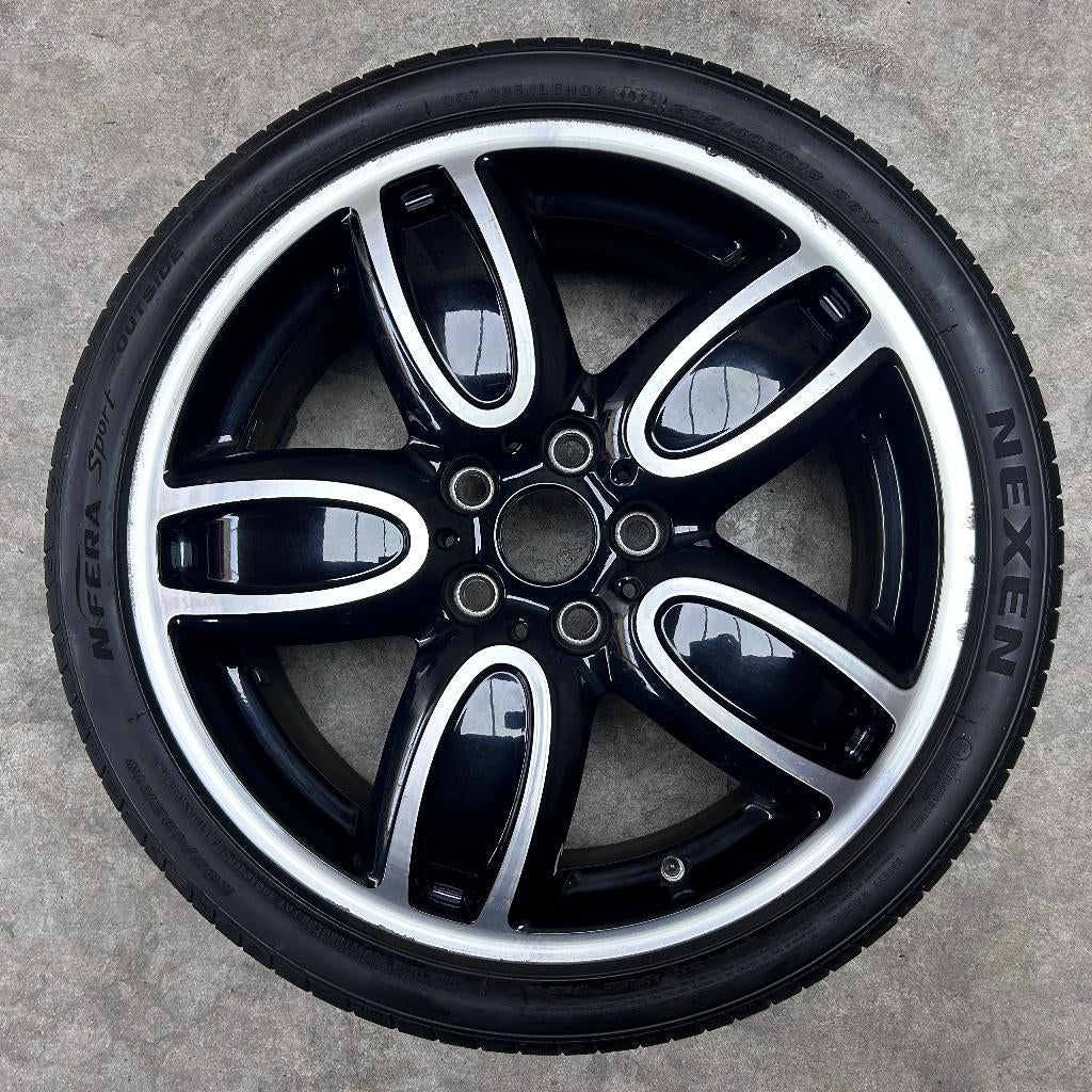18 inch originele JCW  velgen + zomerbanden Mini 509, 18 inch, Gebruikt, Banden en Velgen, Mini