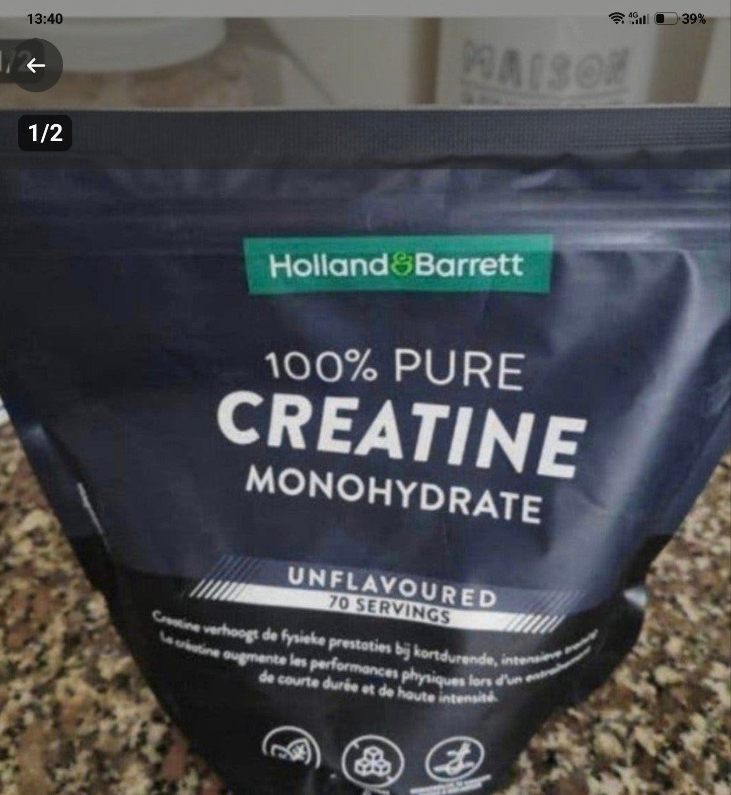 Holland & Barrett 100% Pure Creatine Monohydraat, Sport en Fitness, Ophalen of Verzenden, Nieuw, Poeder of Drank