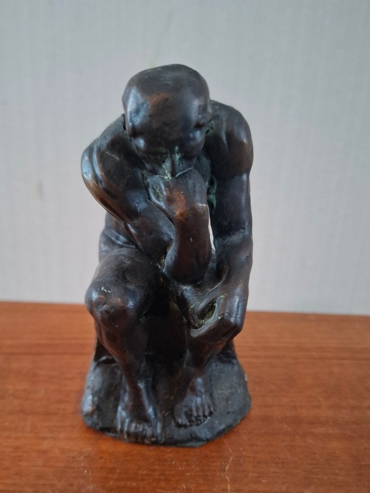 Bronzen beeldje "De Denker", Ophalen of Verzenden