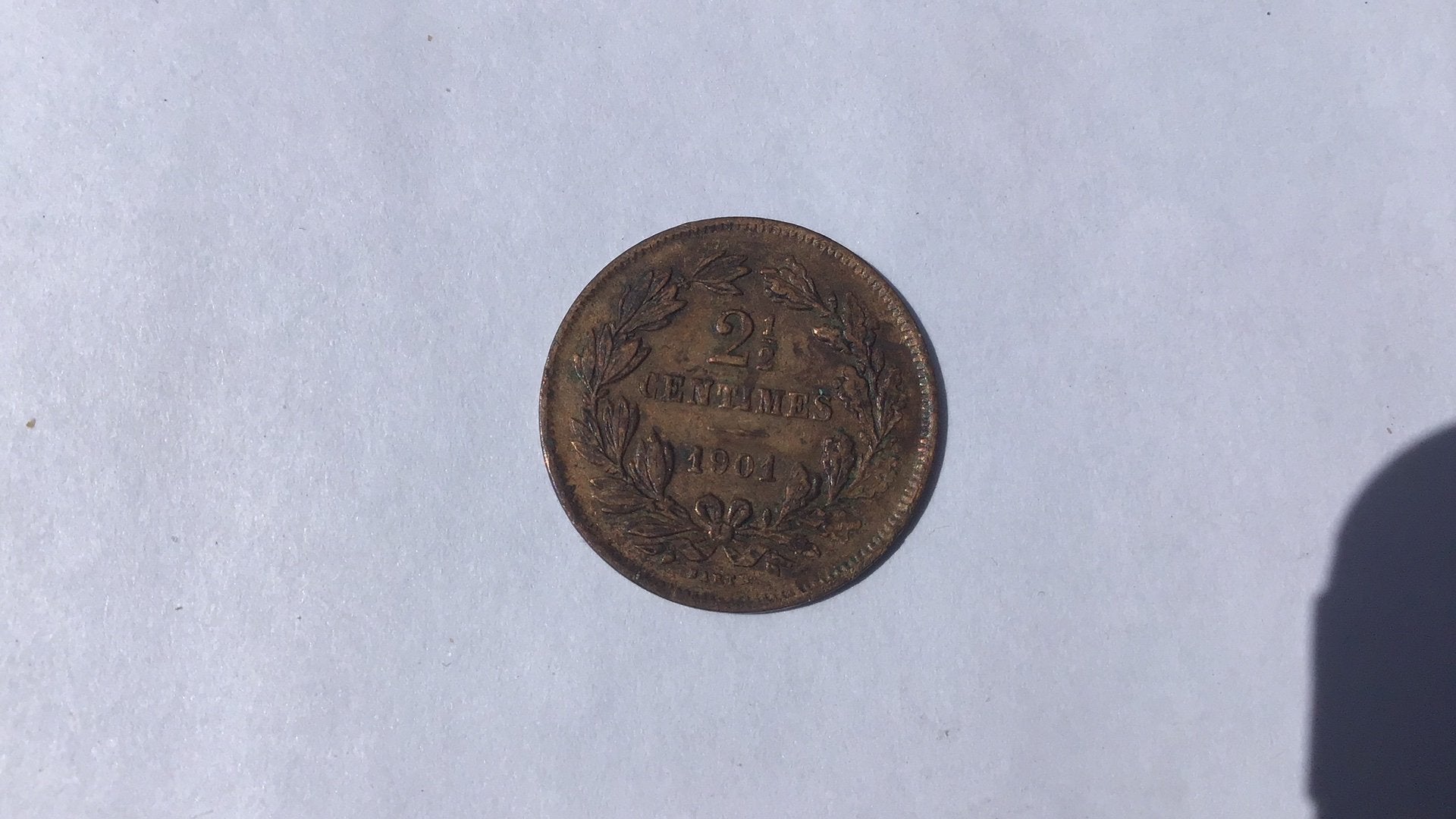 Luxemburg 2 1/2 centimes 1901., Ophalen of Verzenden, Overige landen