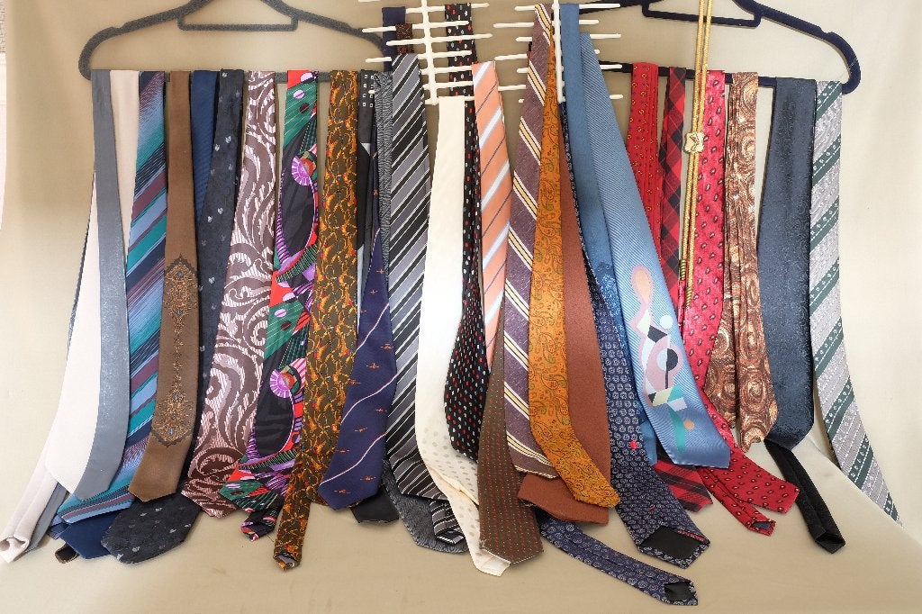 Partij stropdassen   circa 30  vintage, Ophalen of Verzenden, Gedragen, Overige kleuren, Met patroon