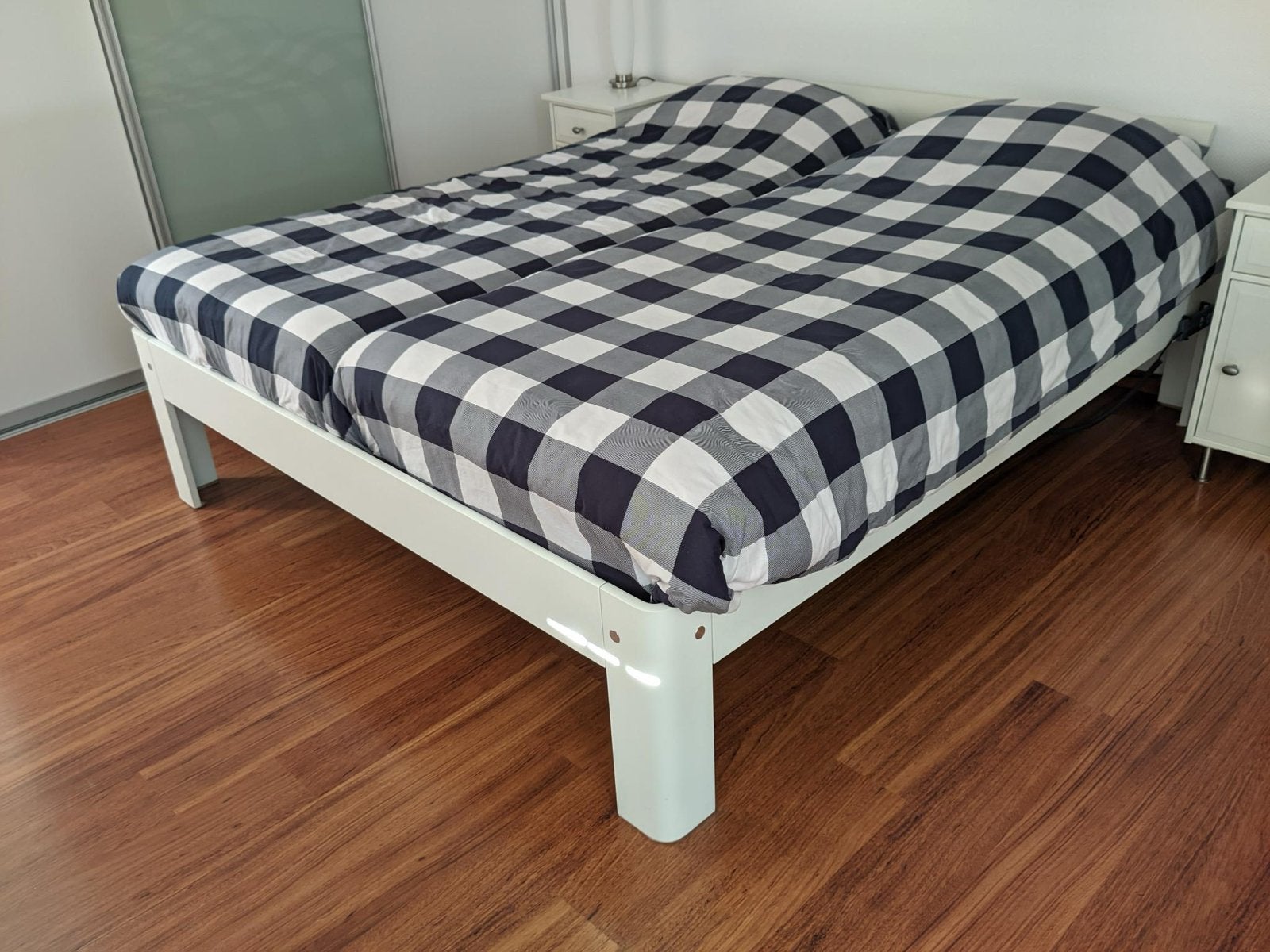 Auping Auronde tweepersoonsbed- elektrisch verstelbaar, Ophalen, Tweepersoons, 180 cm, Hout