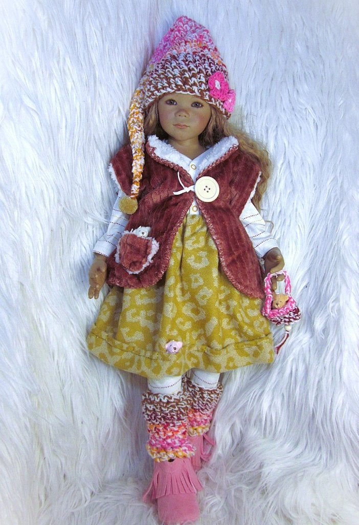 Outfit met laarsjes voor 70 cm Himstedt Zwergnase poppen, Verzenden, Nieuw, Kleertjes