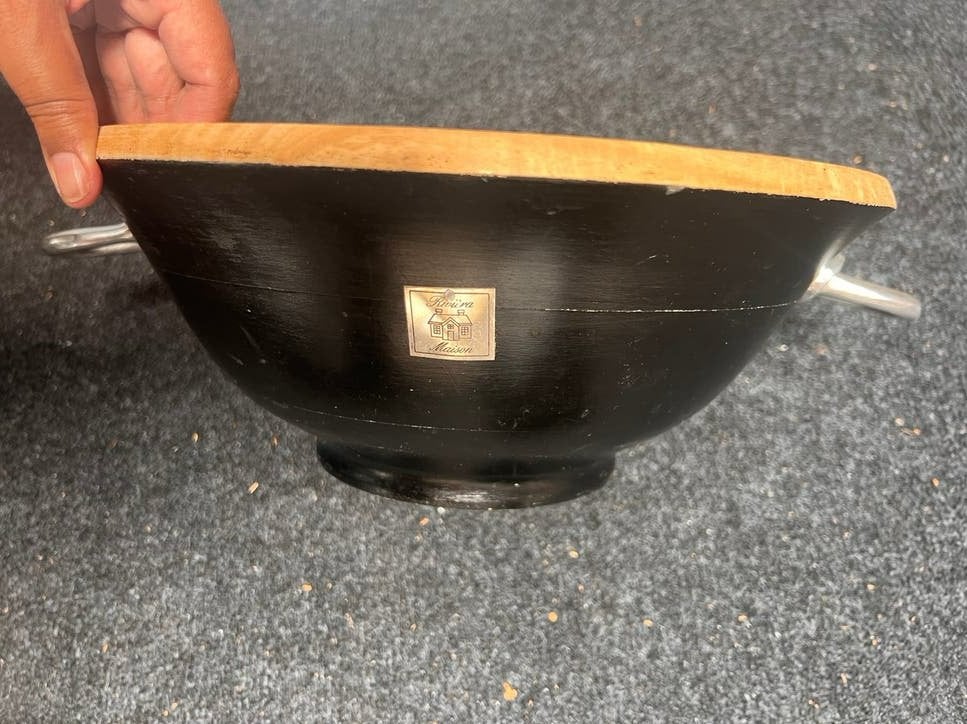 Houten fruitschaal Riviera Maison, Ophalen, Met handvatten, Gebruikt, Schaal