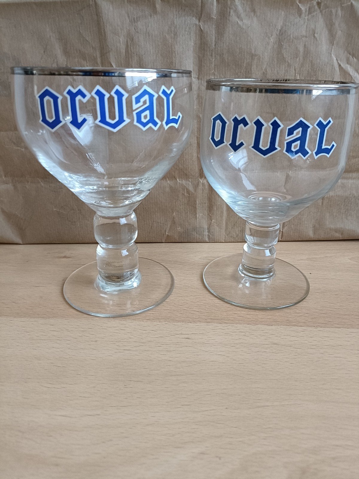 2 Orval glazen, Verzamelen, Biermerken, Ophalen of Verzenden, Zo goed als nieuw, Glas of Glazen, Overige merken