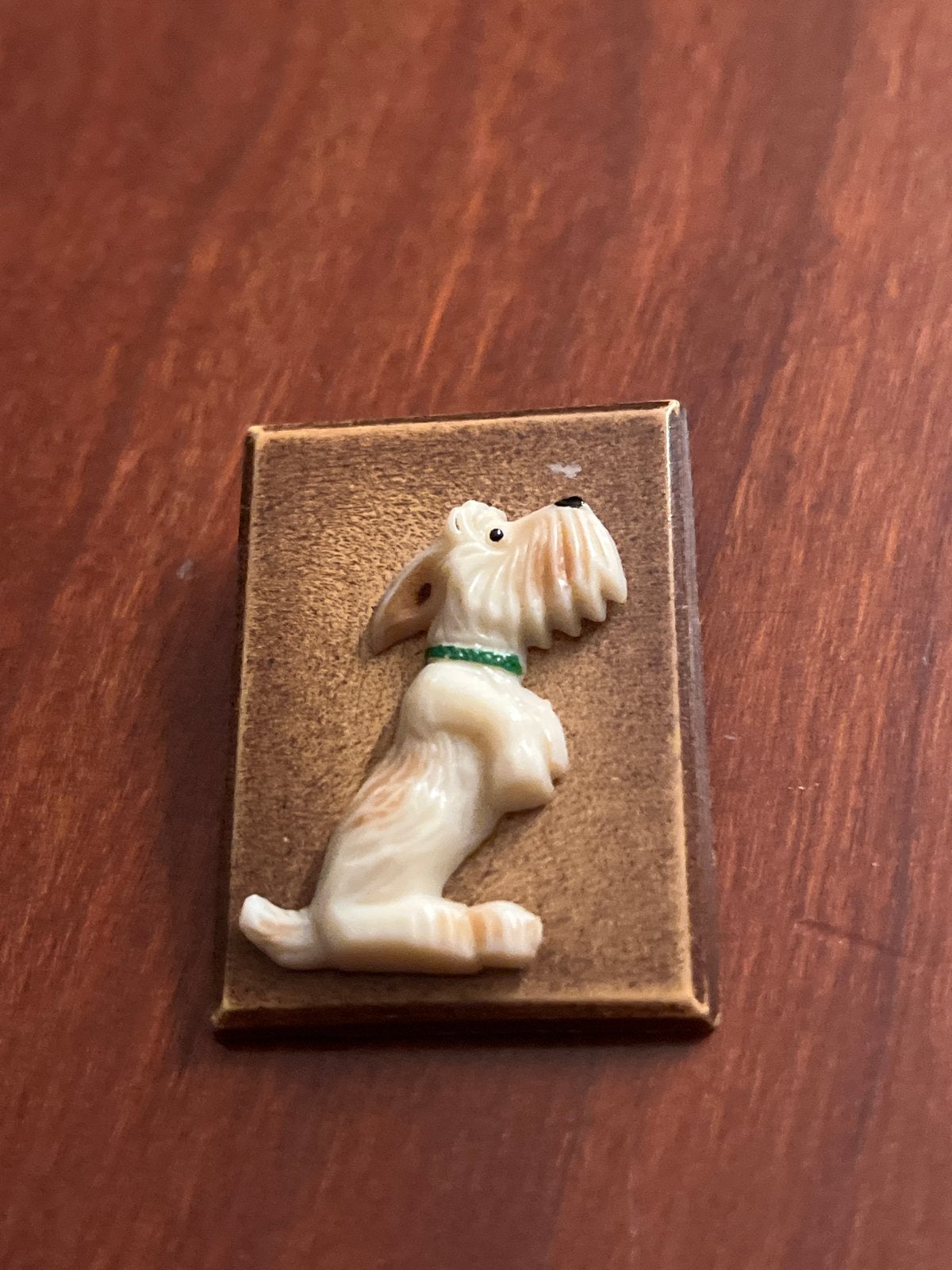 Vintage Broche Schotse Terriër - Made in Czechoslov, Overige materialen, 4 tot 7 cm, Gebruikt, Bruin