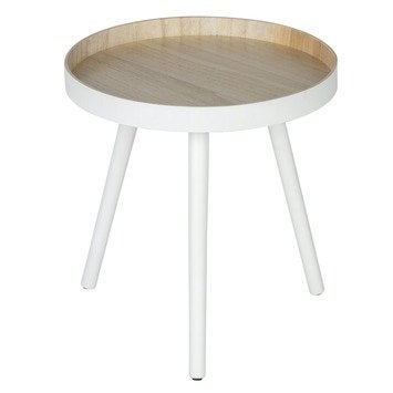Nieuw Woood Nala bijzettafel coffee table naturel wit, Ophalen, Minder dan 45 cm, Minder dan 55 cm, Rond