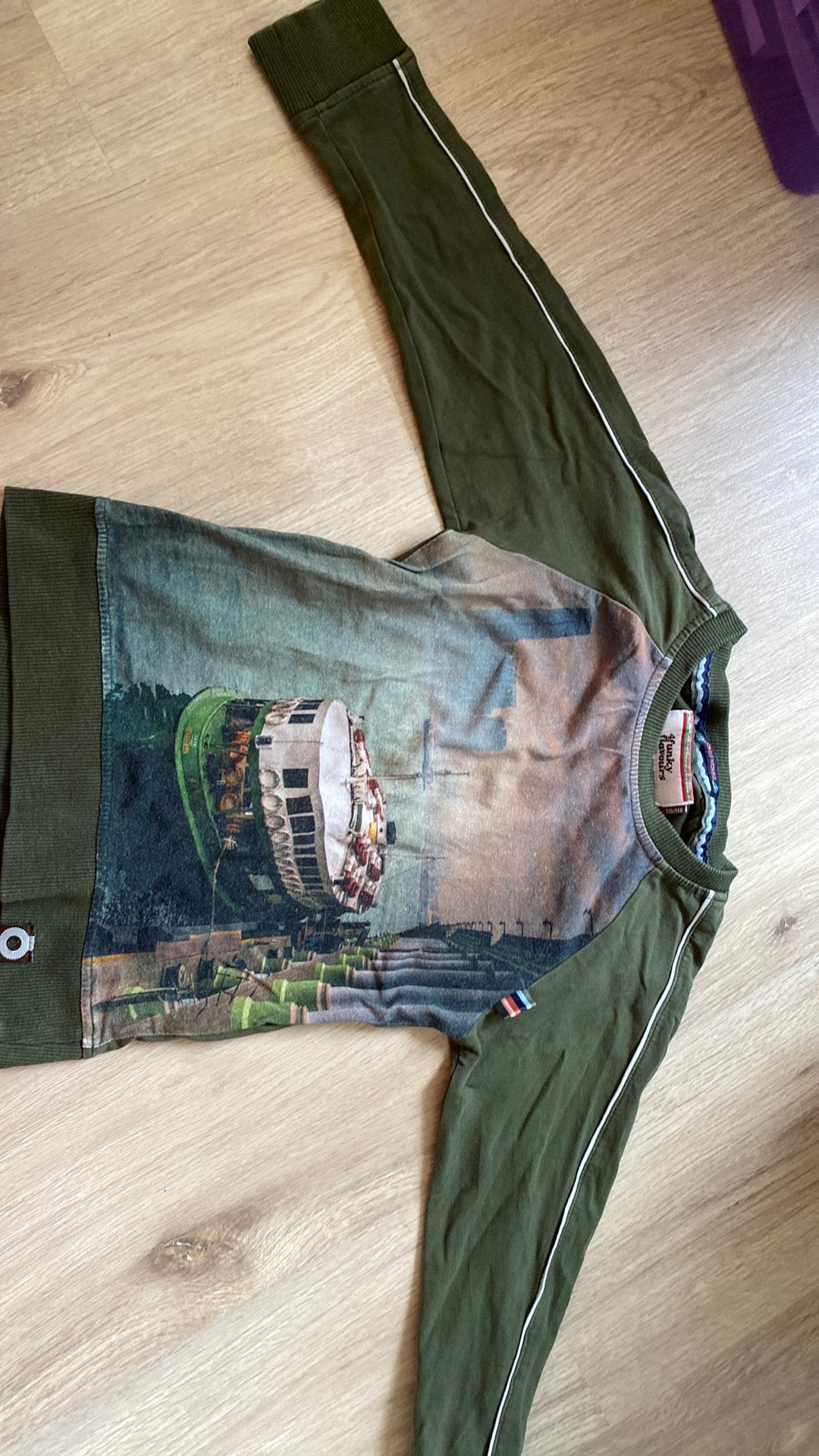 Longsleeve 110/116 4FF donkergroen, Ophalen of Verzenden, Zo goed als nieuw, Jongen, Shirt of Longsleeve
