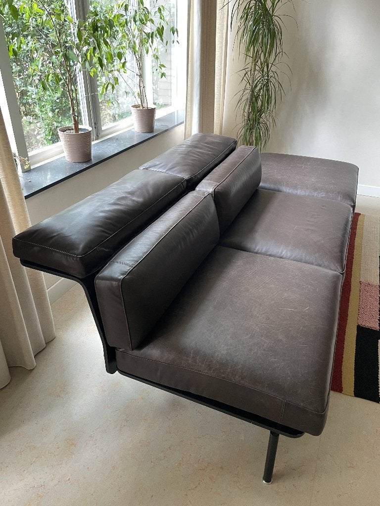 Cassina Sled 288 Rodolfo Dordoni Leren Bank Vintage Design, Gebruikt, Driepersoons, Leer, Rechte bank