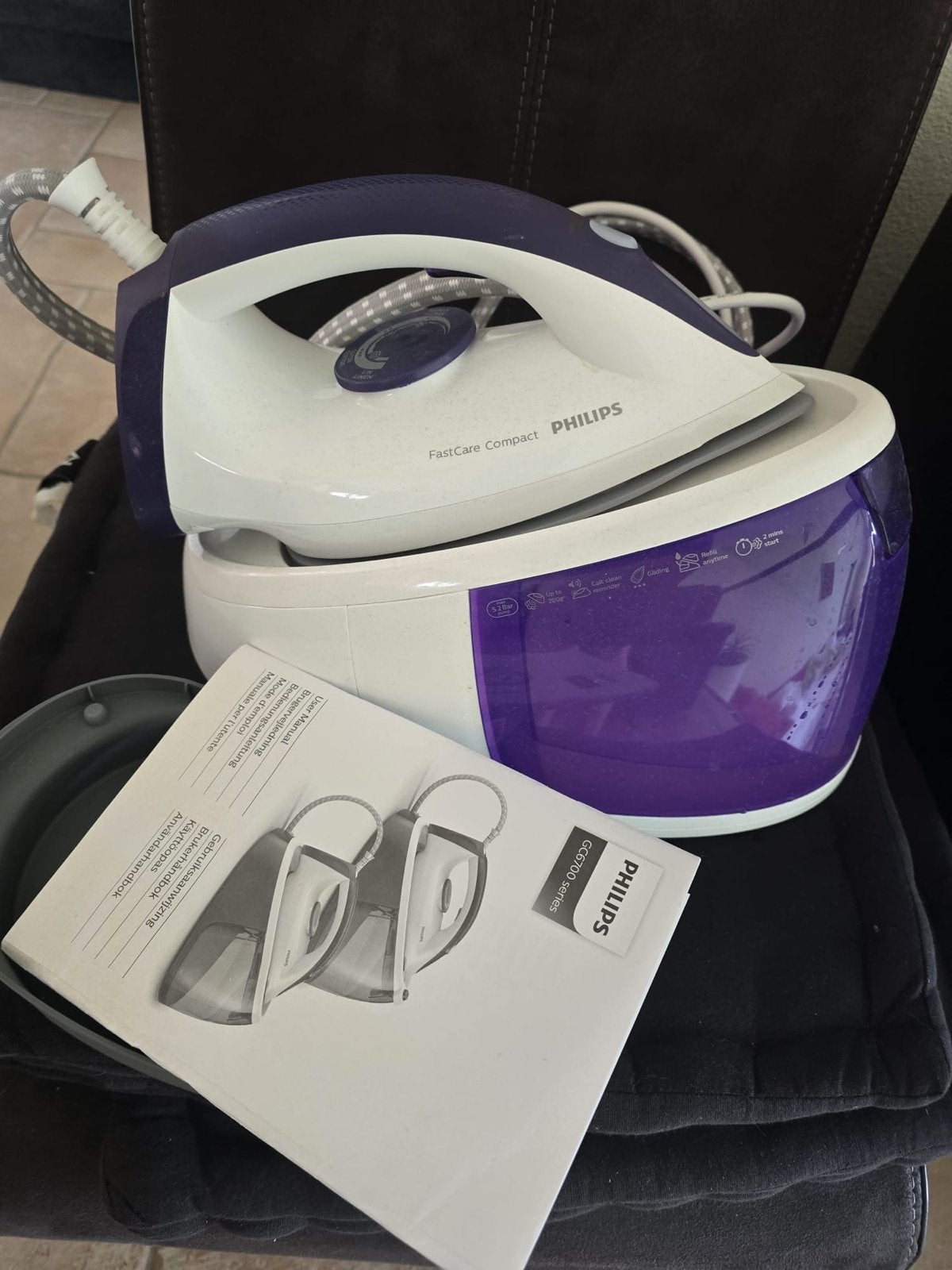 Philips FastCare Compact Stoomstrijkijzer GC6700 serie, Ophalen, Zo goed als nieuw, Strijkijzer met snoer
