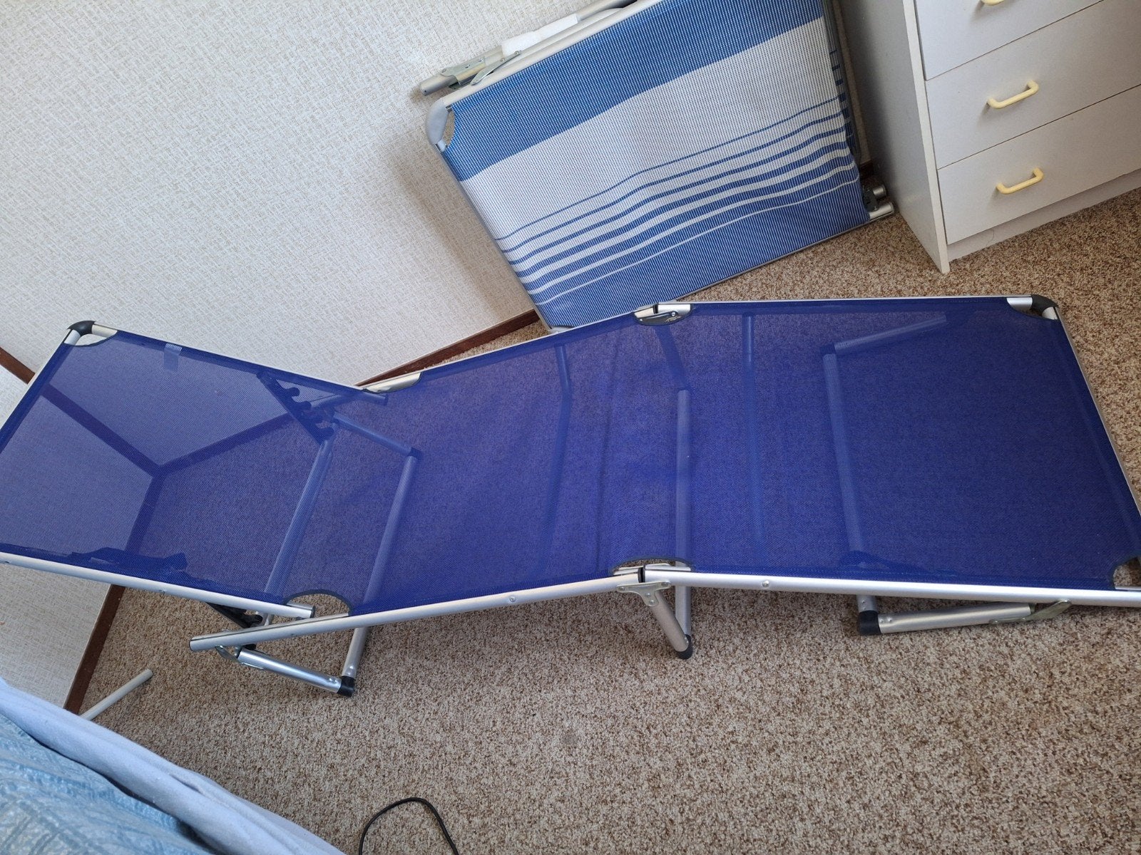 stretcher, ligbedden, campingbed, Tuin en Terras, Ophalen, Zo goed als nieuw, Aluminium, Verstelbaar