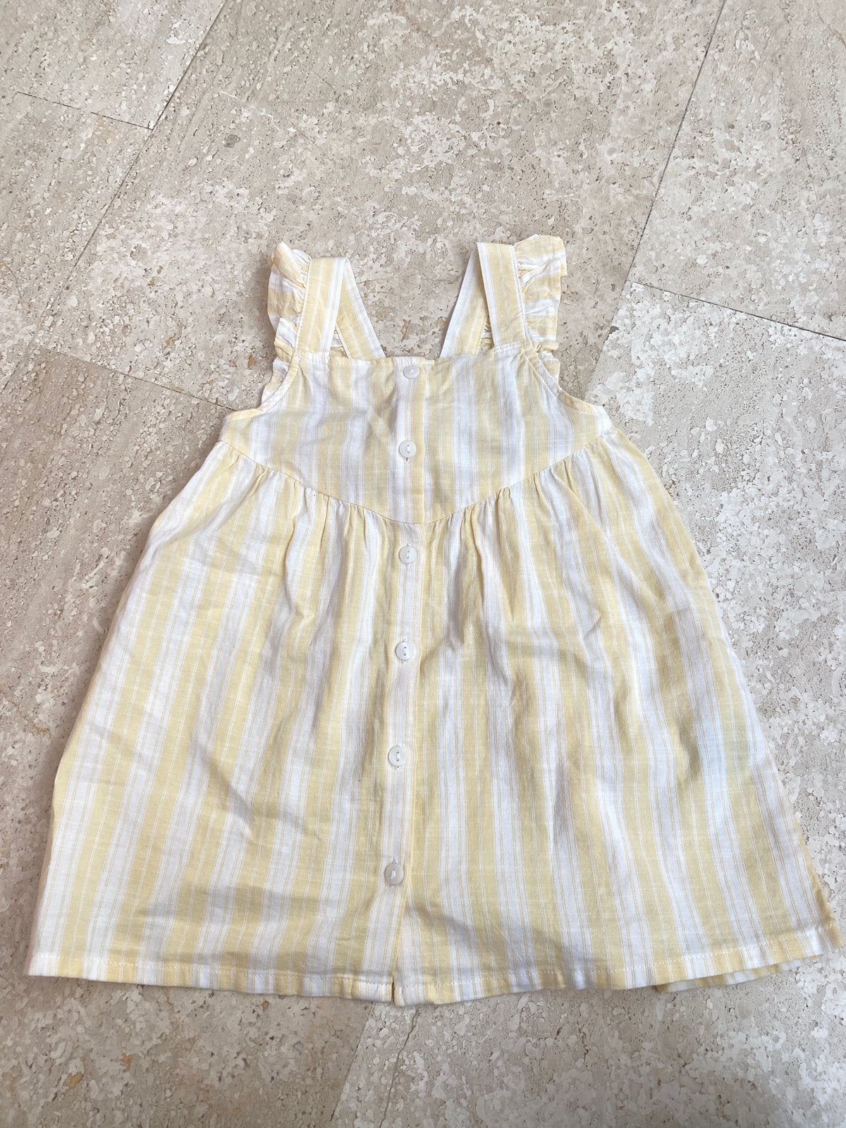 Leuke baby jurkje maat 92 geelwit, Ophalen of Verzenden, Zo goed als nieuw, Meisje, Jurk of Rok