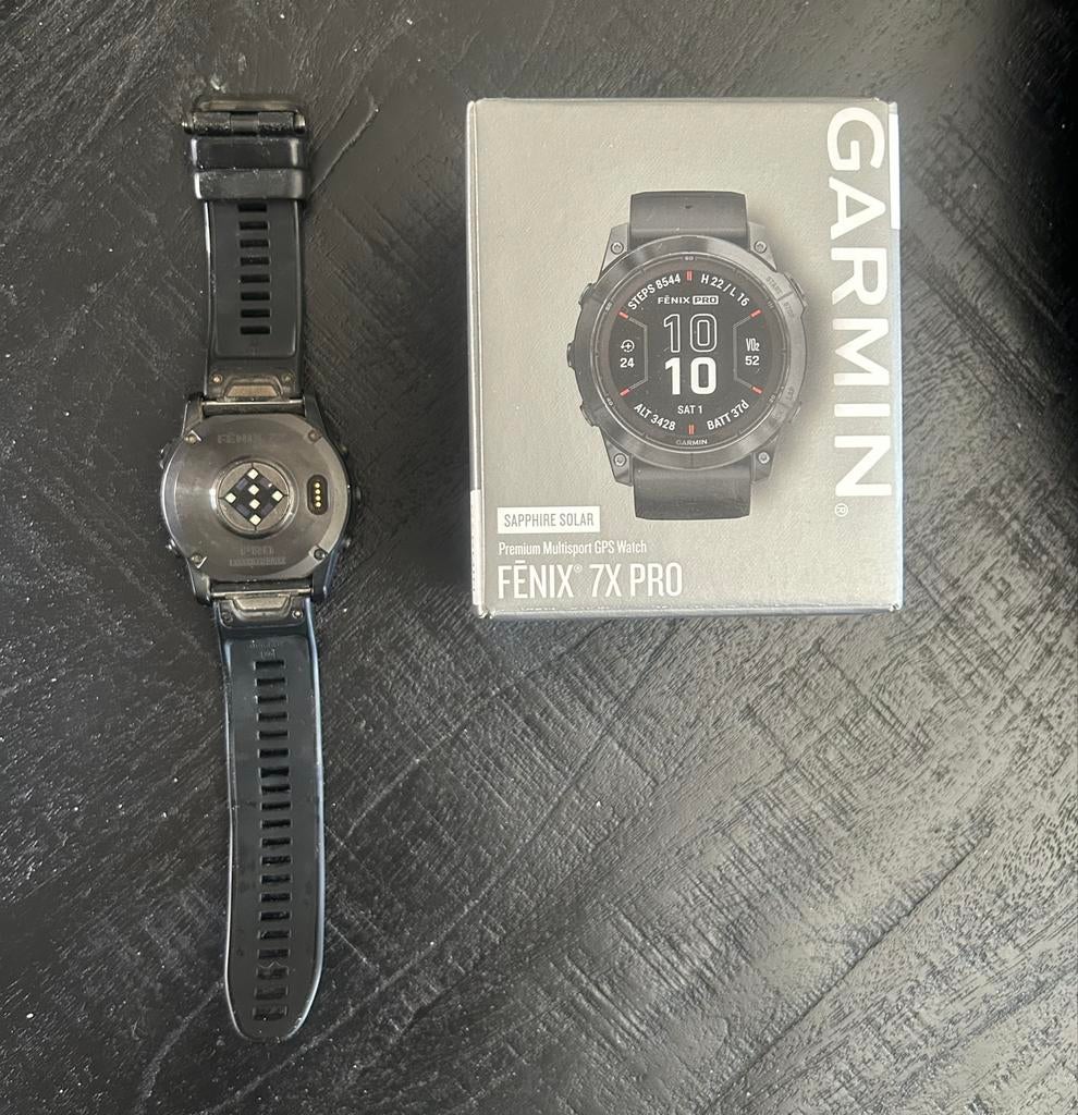 Garmin Fenix 7X Pro Sapphire Solar Multisport GPS Horloge, Afstand, Zwart, Ophalen of Verzenden, Zo goed als nieuw