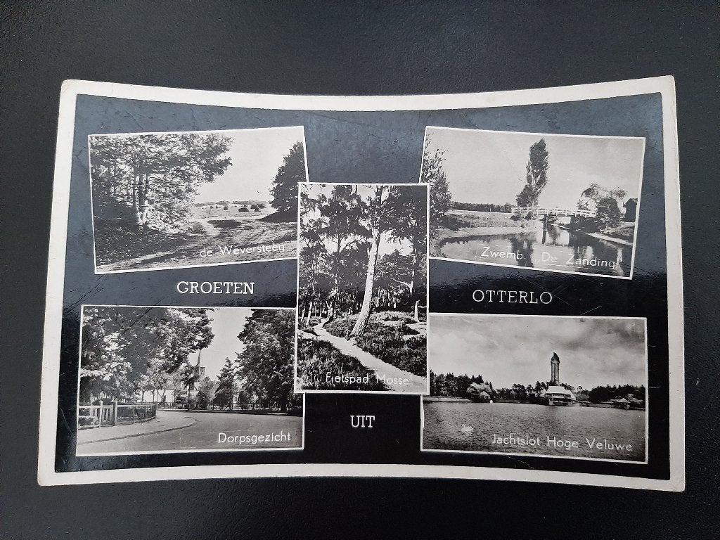 Otterlo, 5 luik, gelopen, glans fotokaart,, Verzenden, 1940 tot 1960, Gelopen, Gelderland