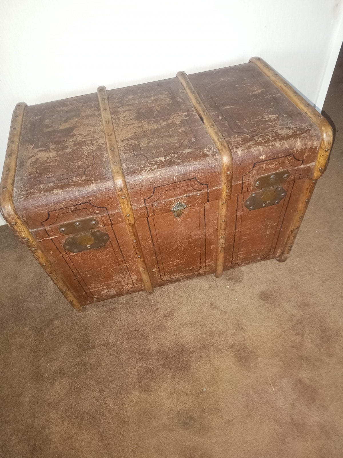 Antieke koffer / kist - Vintage reiskoffer / opbergkist, Ophalen of Verzenden