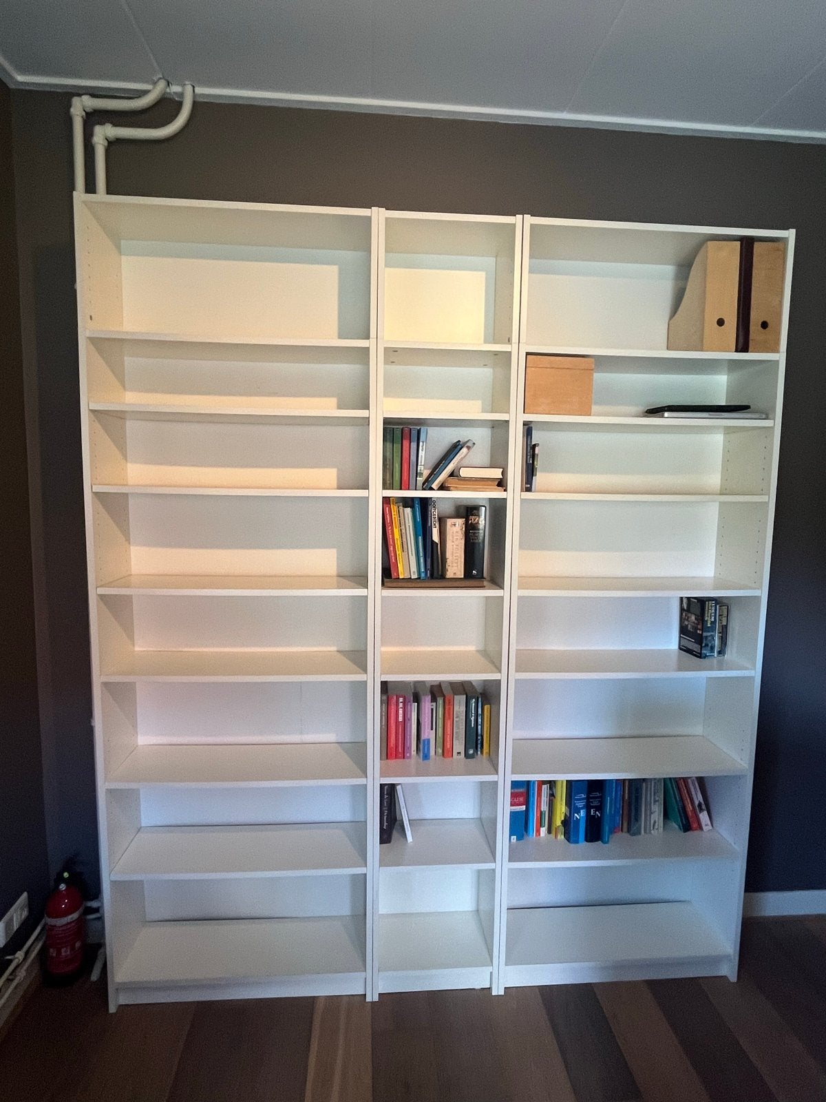 IKEA Billy witte boekenkast met opzetstuk tot 237cm, Ophalen, Met plank(en), Gebruikt, 200 cm of meer