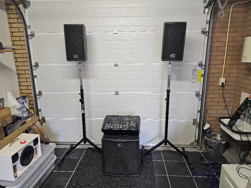 Solton PA Set met Samson TM300 mengpaneel €250,-, Gebruikt, AUX-ingang, Party speaker, Ophalen