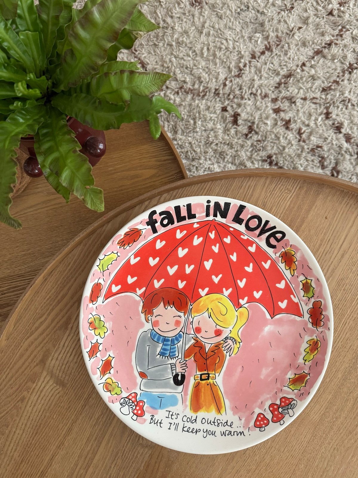 Blond Amsterdam bord 'Fall in Love', Ophalen, Keramiek, Zo goed als nieuw, Bord(en)