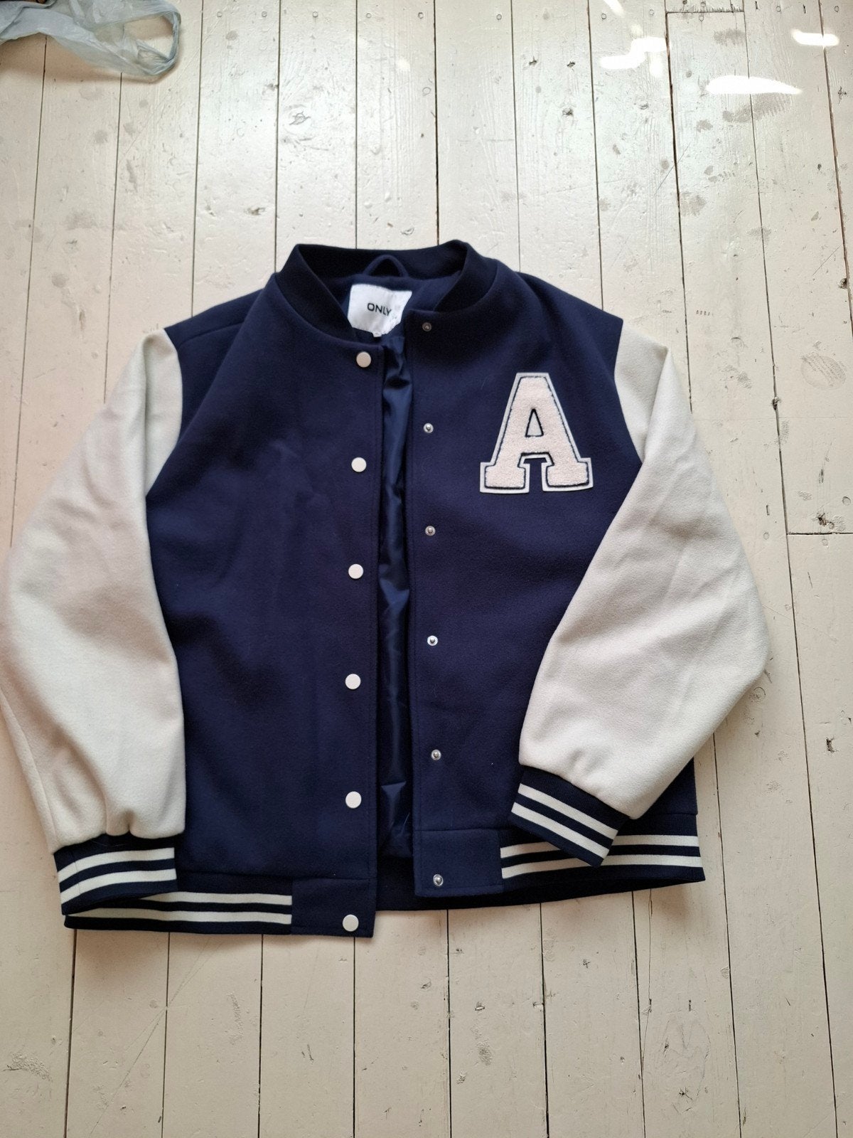 ONLY bomberjack XL blauw met wit, weinig gedragen, Maat 46/48 (XL) of groter, Verzenden, Blauw, ONLY