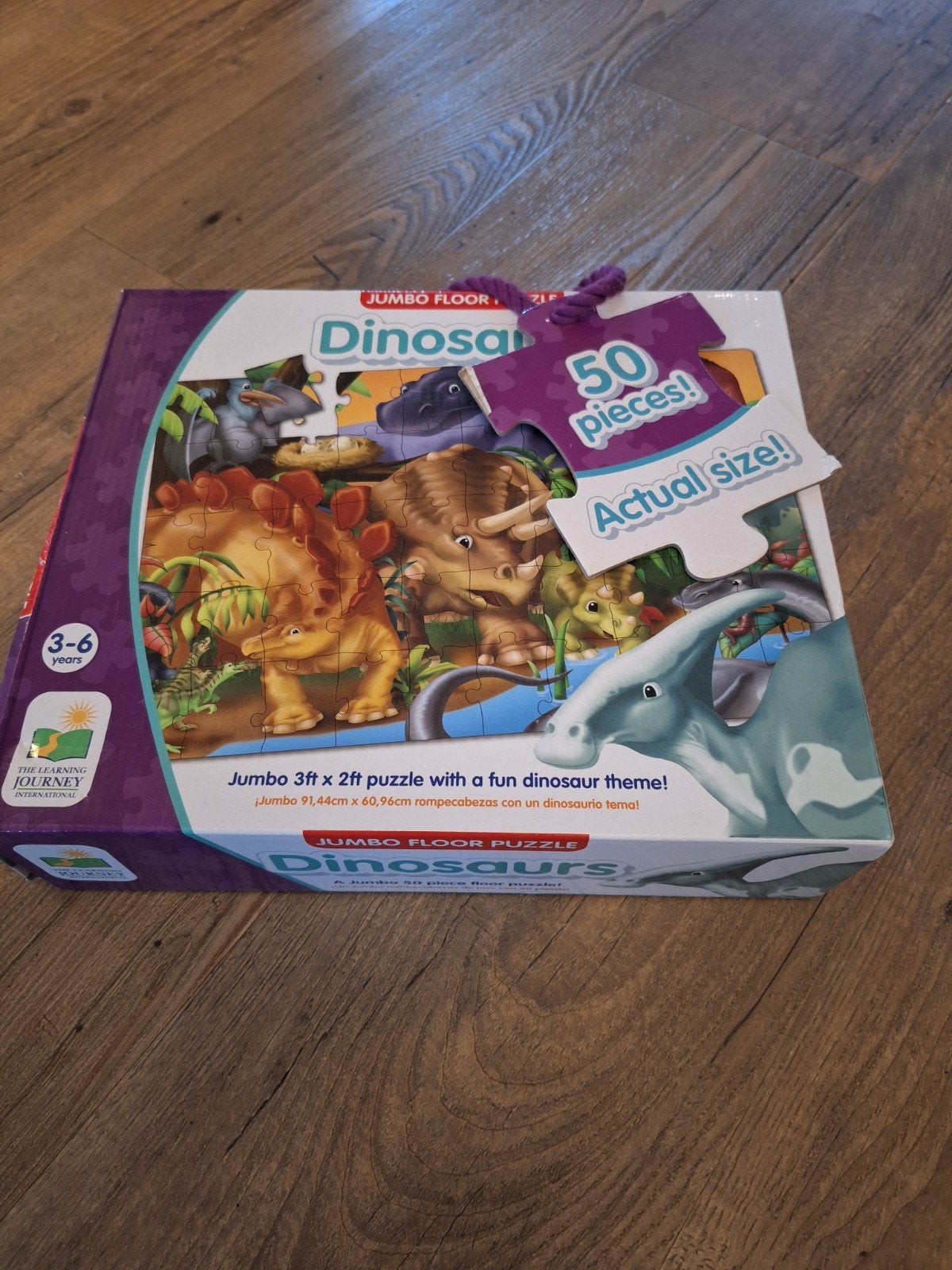 Jumbo Vloerpuzzel Dinosaurus 50 stukjes, Ophalen, Zo goed als nieuw