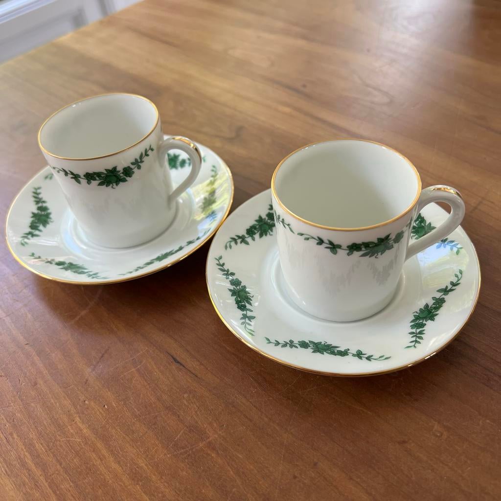Vintage Mokka/Espresso kopjes Furstenberg Bladslinger goud, Ophalen of Verzenden