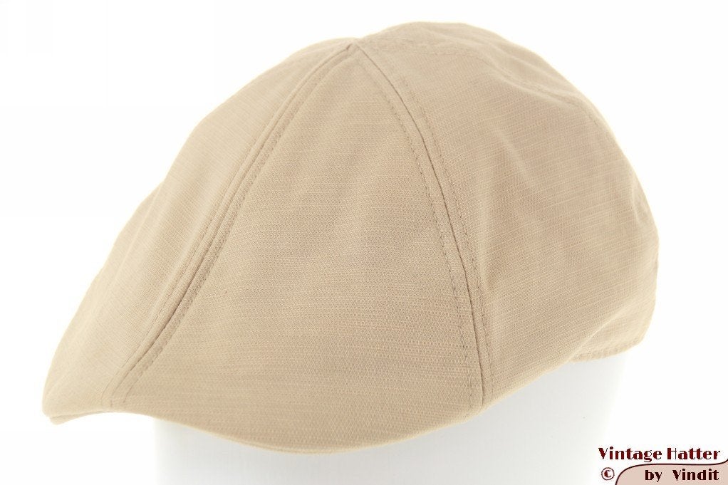 Vintage flatcap Panelenpet Gustav Muller beige katoen 57-61, Ophalen of Verzenden, 58 of 59 cm (L, 7¼ of ⅜ inch), Gustav Müller