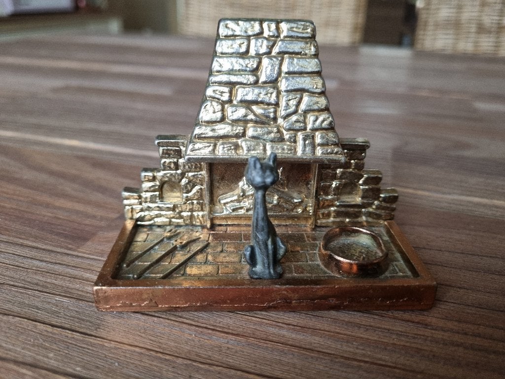 Prachtig Zeldzaam Vintage Ornament Poes bij de Open Haard, Antiek en Kunst, Verzenden, Koper