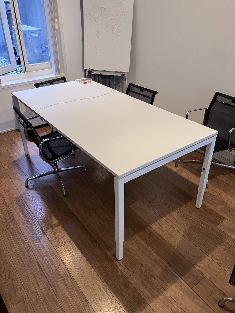 Vida 4-poots vergadertafel / bureau 200x100 – verstelbaar, Ophalen, Overige typen, Gebruikt, Scandinavisch