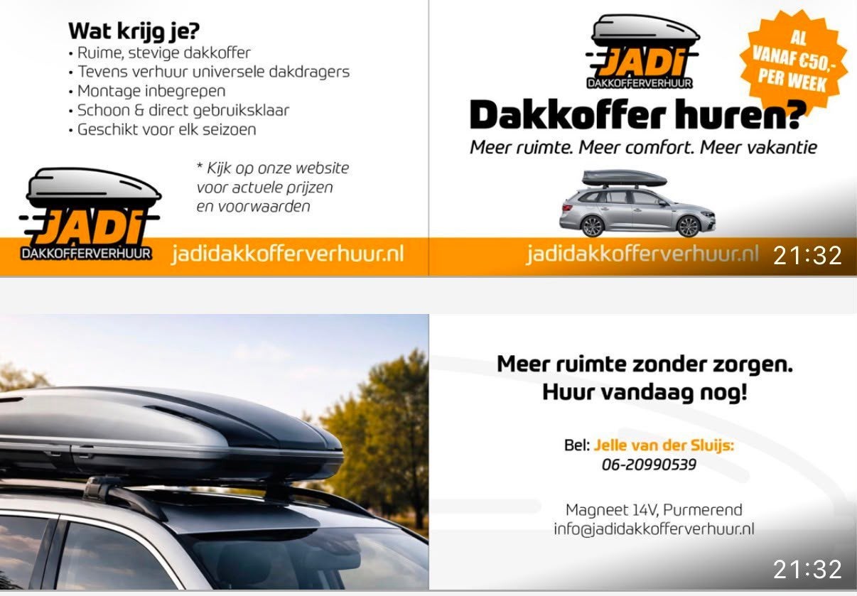Dakkoffer en dakdragers verhuur, Ophalen of Verzenden