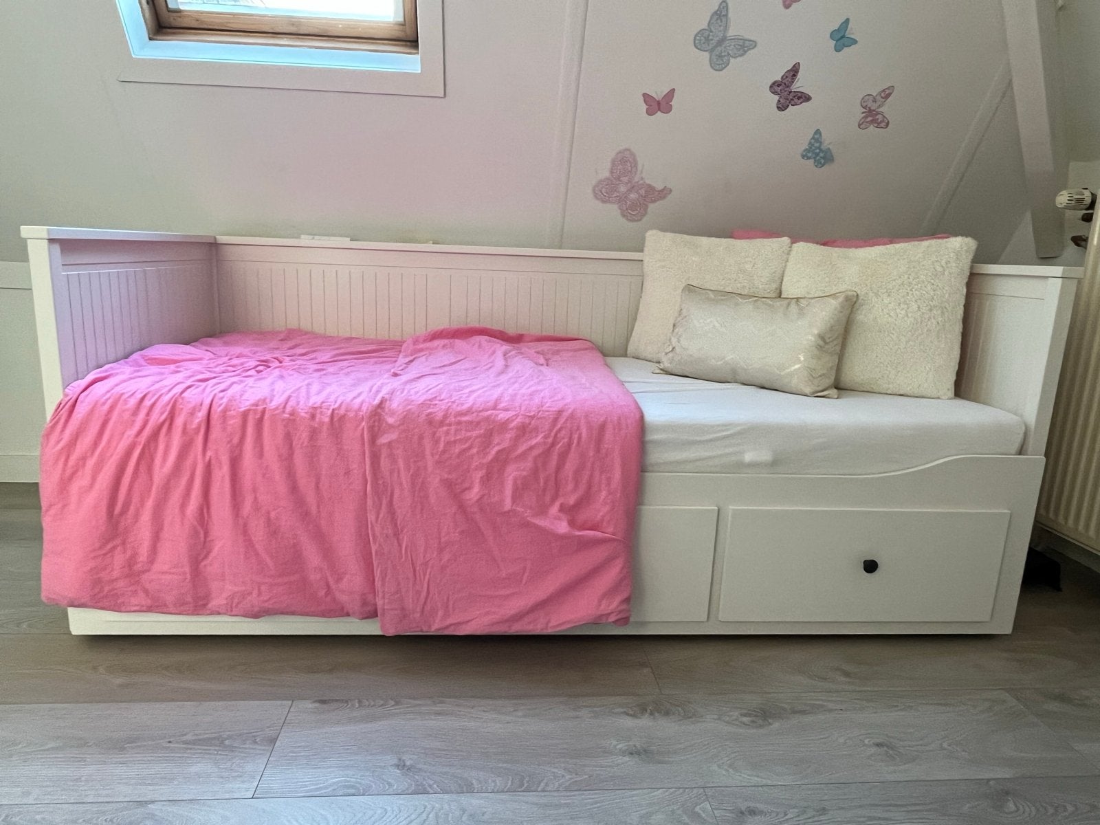 IKEA Hemnes bedbank met 3 lades - Wit, Huis en Inrichting, Ophalen, Verstelbaar, Wit, Tweepersoons