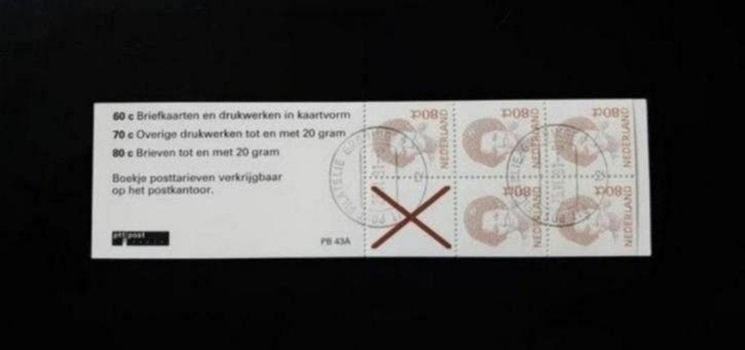 Postzegelboekje PB 43a gestempeld, Ophalen of Verzenden