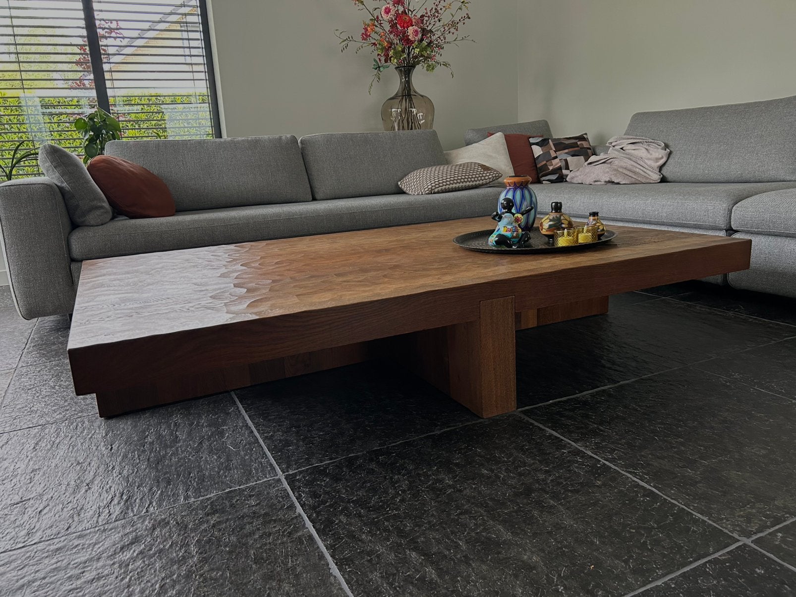 Linteloo lowtide 120 x 180 cm Roderick Vos salontafel eiken, Ophalen, 100 tot 150 cm, Eikenhout, Zo goed als nieuw